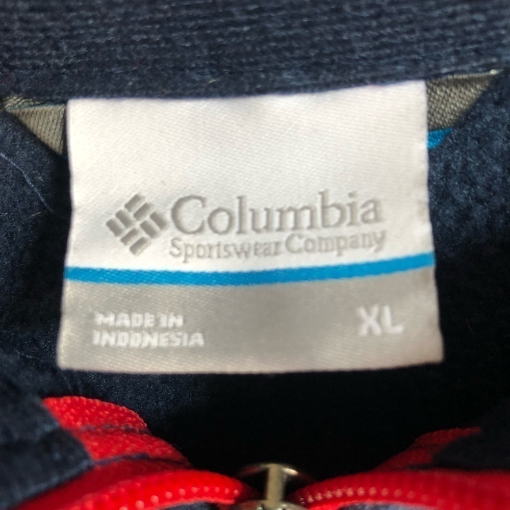 Columbia Youth Full Zip Up Fleece Fall Cold Weather Jacket Size XL Blue and Red - Picture 2 of 5